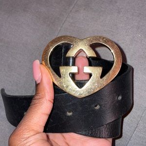 Women Gucci heart shaped belt